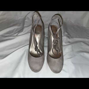 Grey Heels with a Ankle Tie